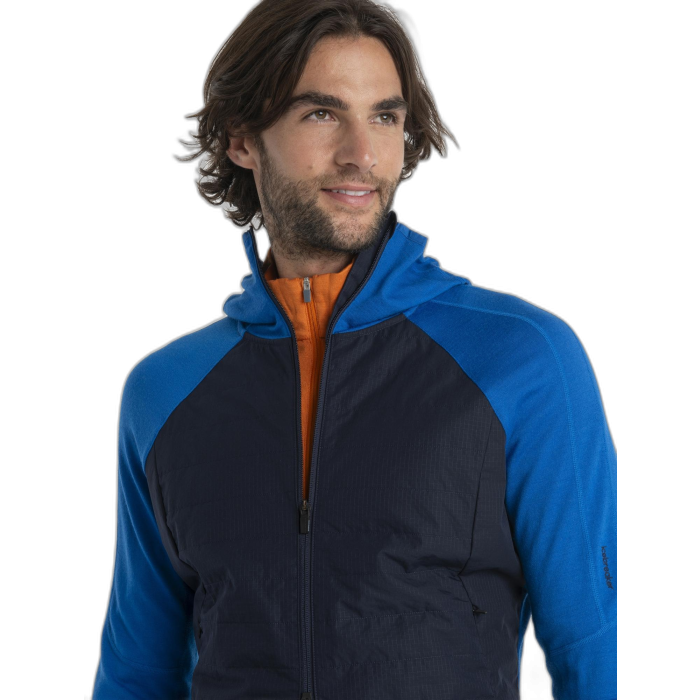 Bluza męska ICEBREAKER Quantum Hybrid FZ HD 56QP /  niebieski