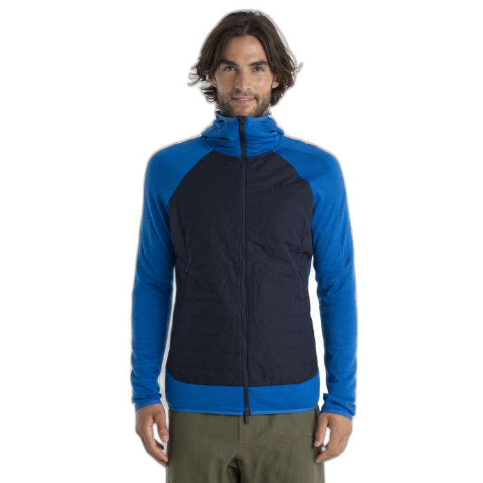 Bluza męska ICEBREAKER Quantum Hybrid FZ HD 56QP /  niebieski