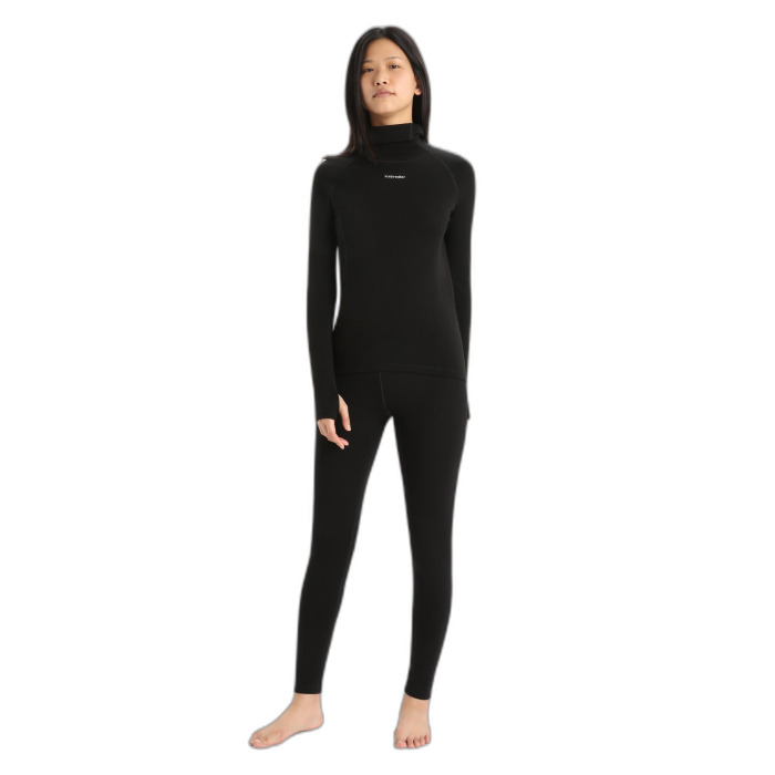 Golf damski ICEBREAKER Merino Fine LS Roll 56KP  /  czarny