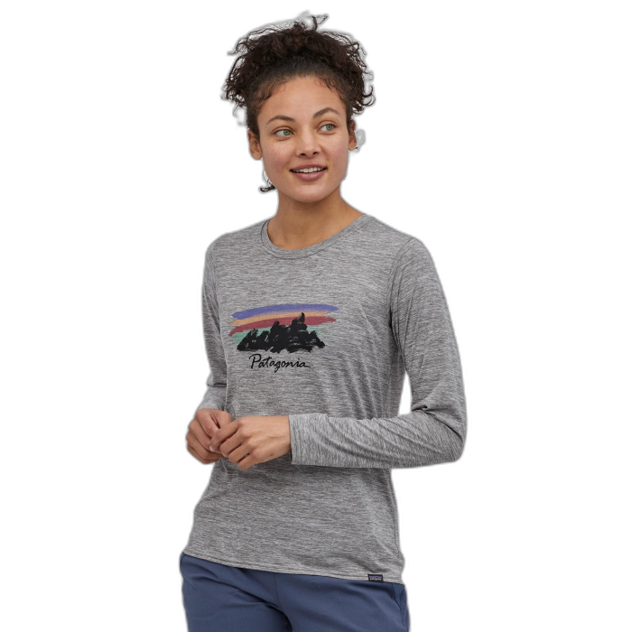 Koszulka damska PATAGONIA Capilene Cool Daily Graphic L/S /  szary