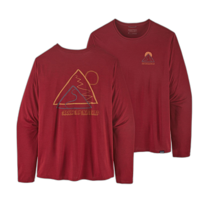 Koszulka męska PATAGONIA Capilene Cool Daily Graphic L/S /  czerwony
