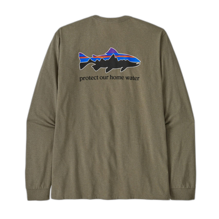 Koszulka męska PATAGONIA Home Water Trout L/S /  zielony