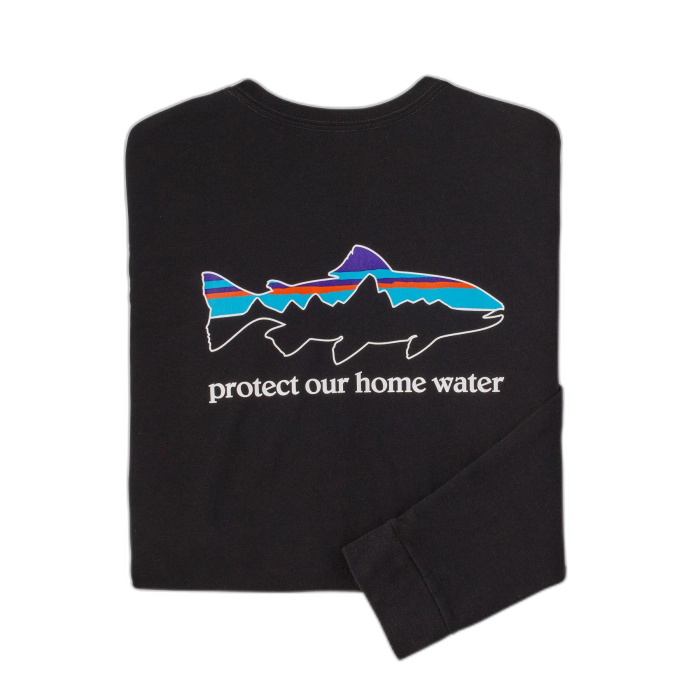 Koszulka męska PATAGONIA Home Water Trout L/S /  granatowy