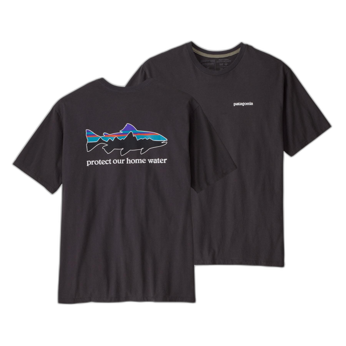 Koszulka męska PATAGONIA Home Water Trout S/S /  czarny