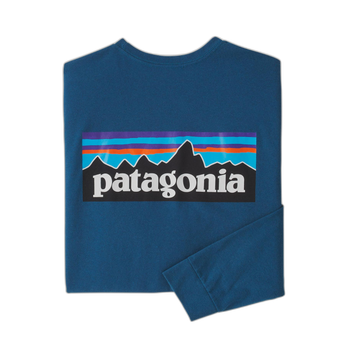 Koszulka męska PATAGONIA P-6 Logo L/S /  niebieski