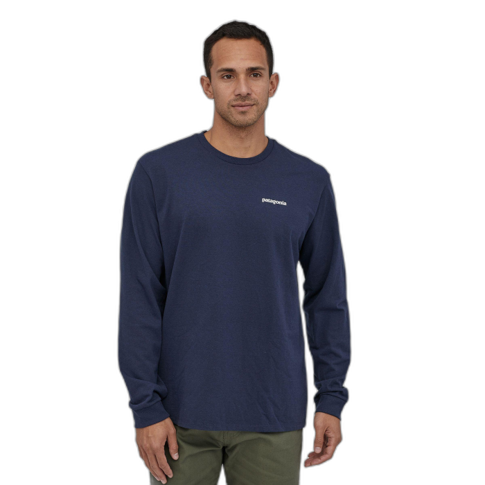 Koszulka męska PATAGONIA P-6 Logo L/S /  granatowy