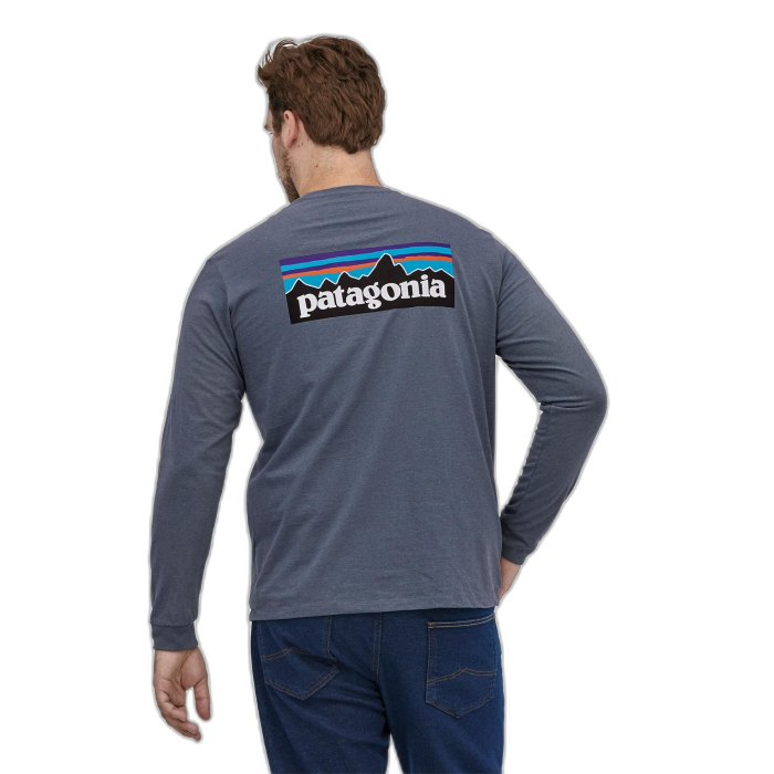 Koszulka męska PATAGONIA P-6 Logo L/S /  szary