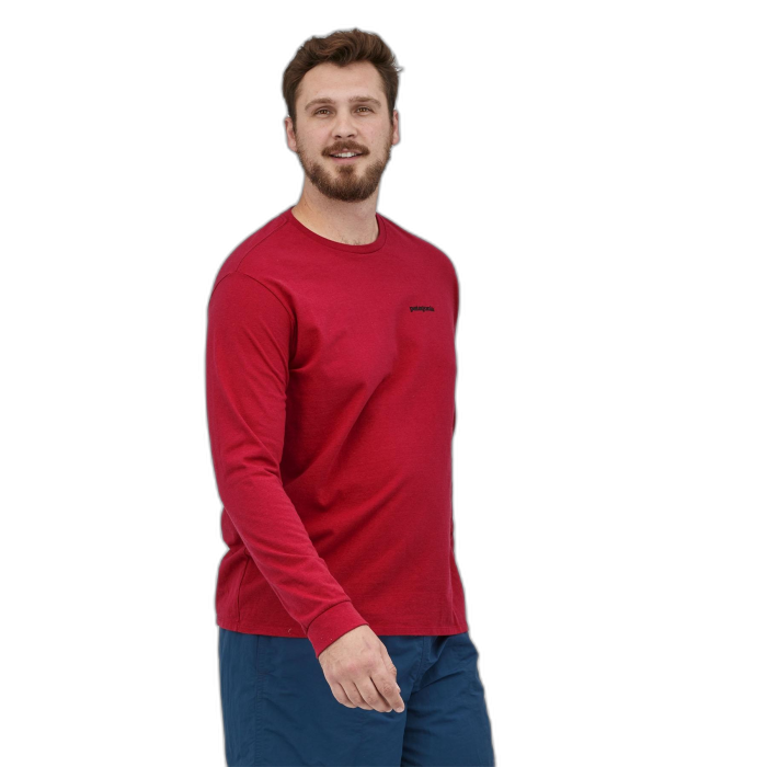 Koszulka męska PATAGONIA P-6 Logo L/S /  czerwony
