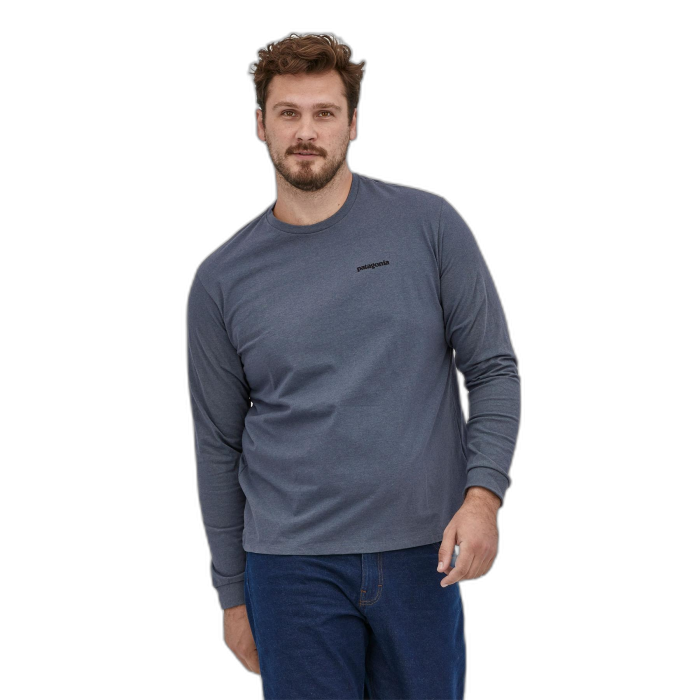 Koszulka męska PATAGONIA P-6 Logo L/S /  szary