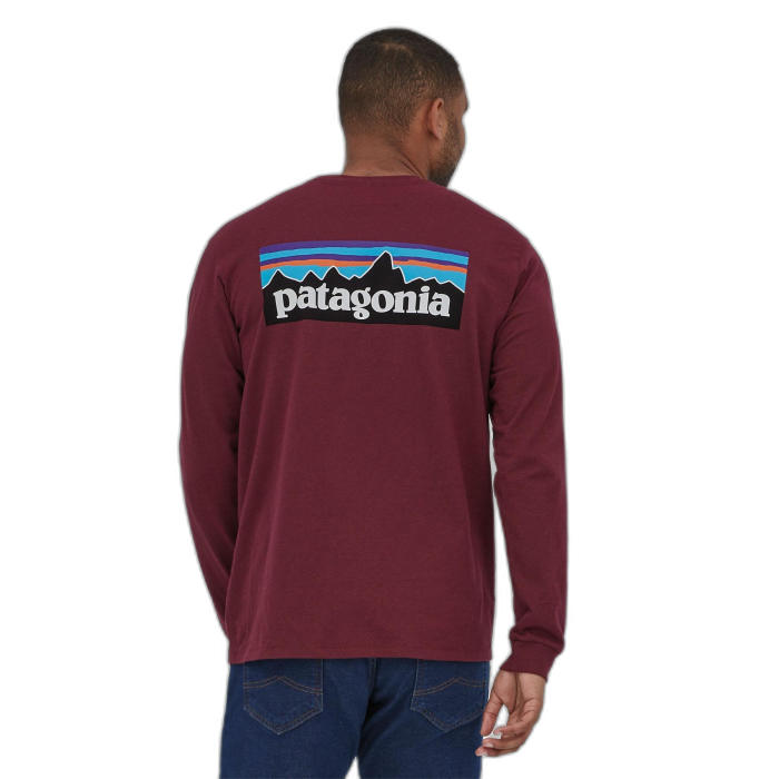 Koszulka męska PATAGONIA P-6 Logo L/S /  czerwony