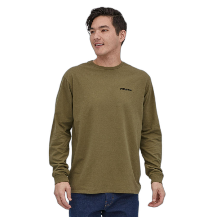Koszulka męska PATAGONIA P-6 Logo L/S /  zielony