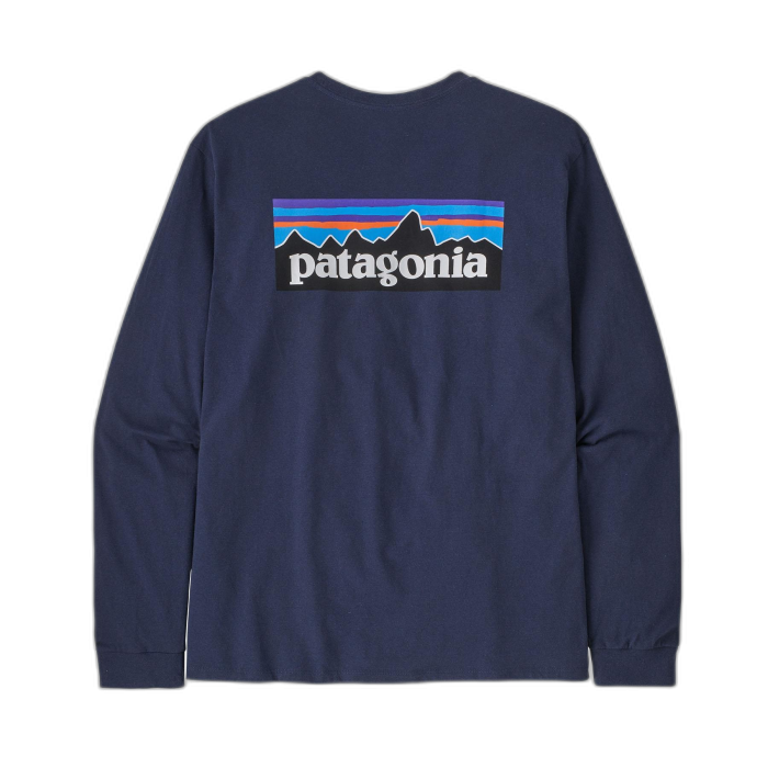 Koszulka męska PATAGONIA P-6 Logo L/S /  granatowy