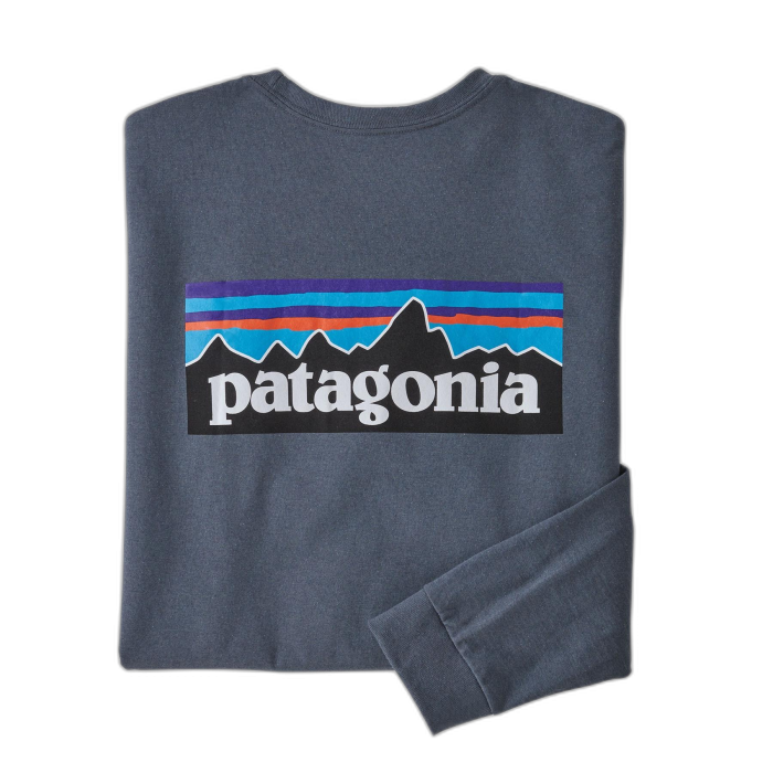 Koszulka męska PATAGONIA P-6 Logo L/S /  szary