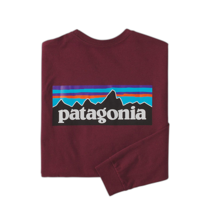 Koszulka męska PATAGONIA P-6 Logo L/S /  czerwony