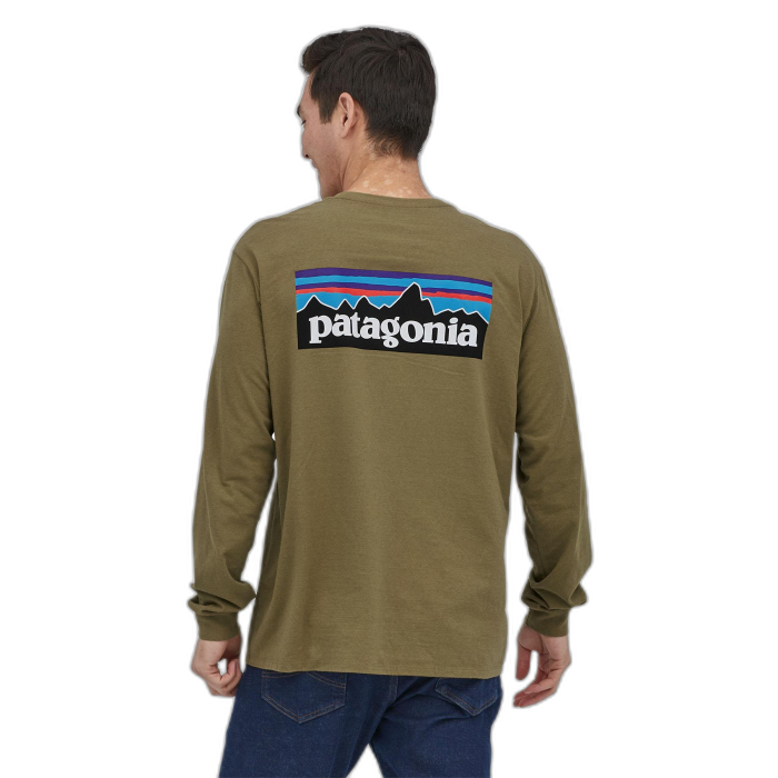 Koszulka męska PATAGONIA P-6 Logo L/S /  zielony