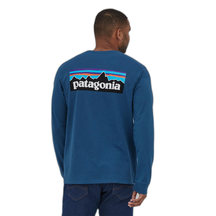 Koszulka męska PATAGONIA P-6 Logo L/S /  niebieski