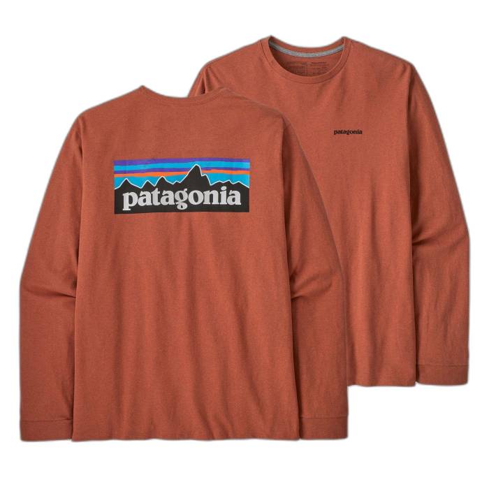 Koszulka męska PATAGONIA P-6 Logo L/S /  czerwony