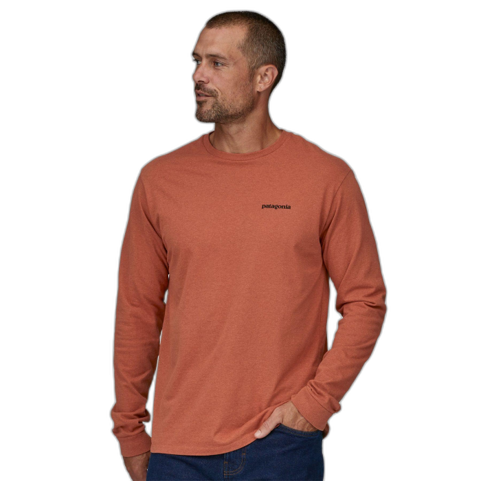Koszulka męska PATAGONIA P-6 Logo L/S /  czerwony