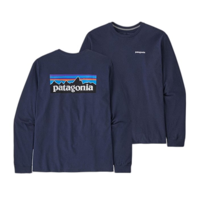 Koszulka męska PATAGONIA P-6 Logo L/S /  granatowy