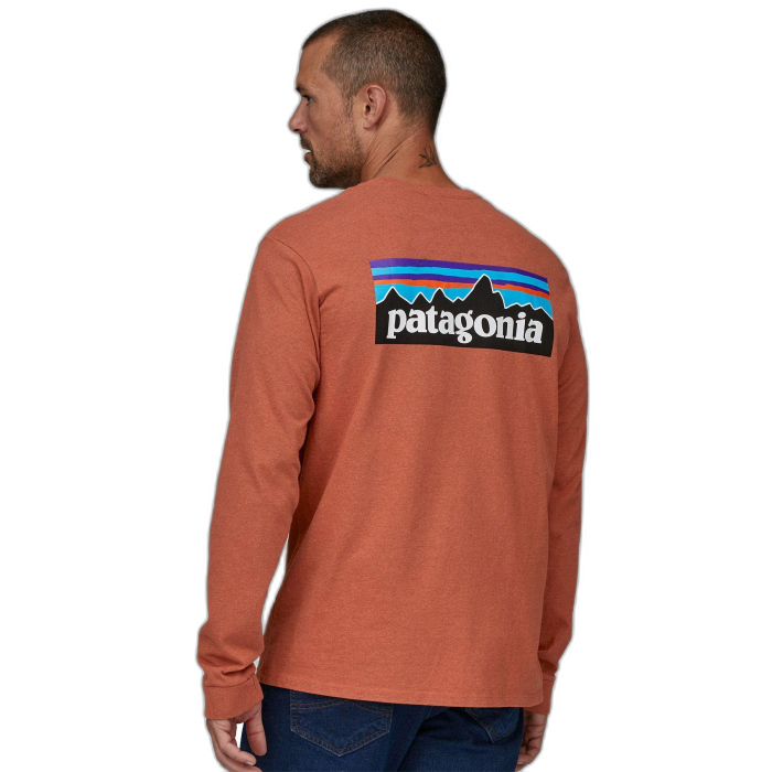 Koszulka męska PATAGONIA P-6 Logo L/S /  czerwony