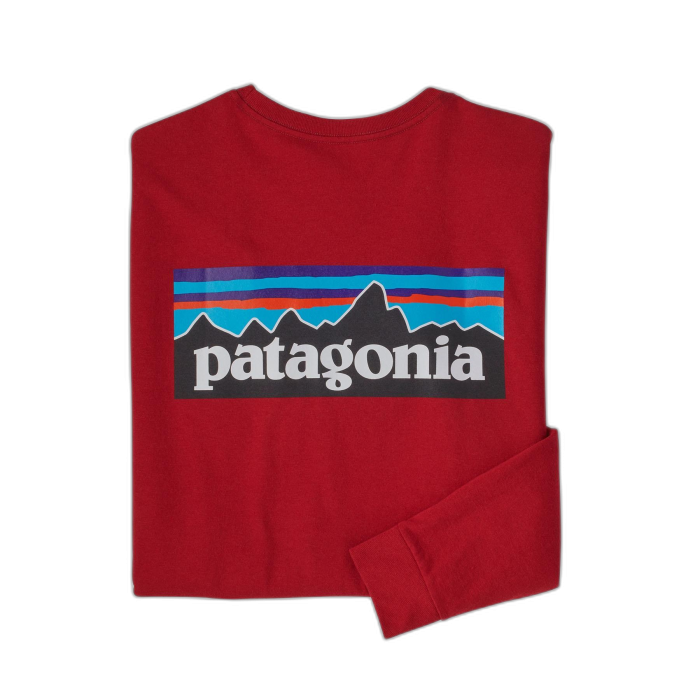 Koszulka męska PATAGONIA P-6 Logo L/S /  czerwony