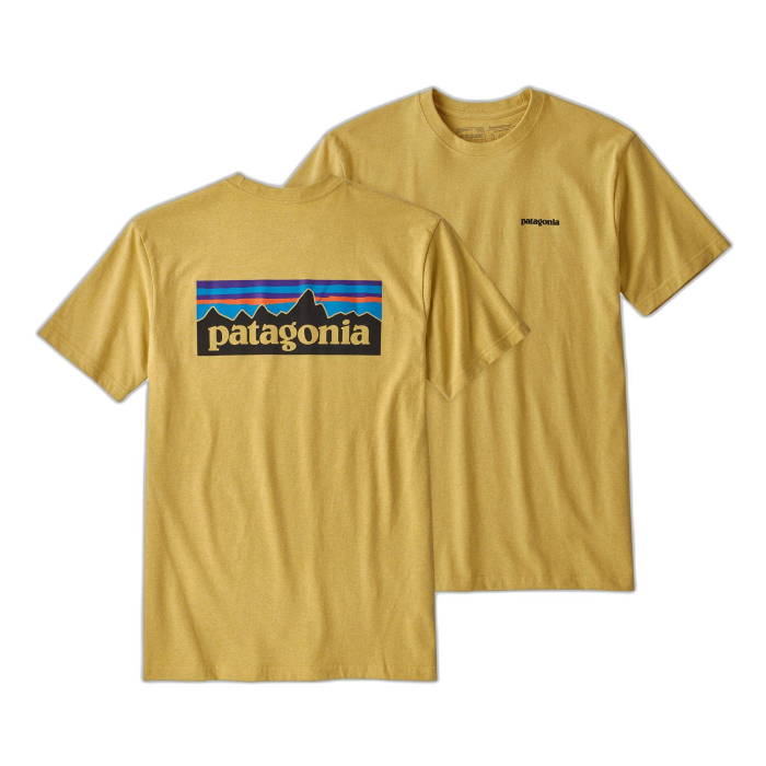 Koszulka męska PATAGONIA P-6 Logo S/S /  żółty