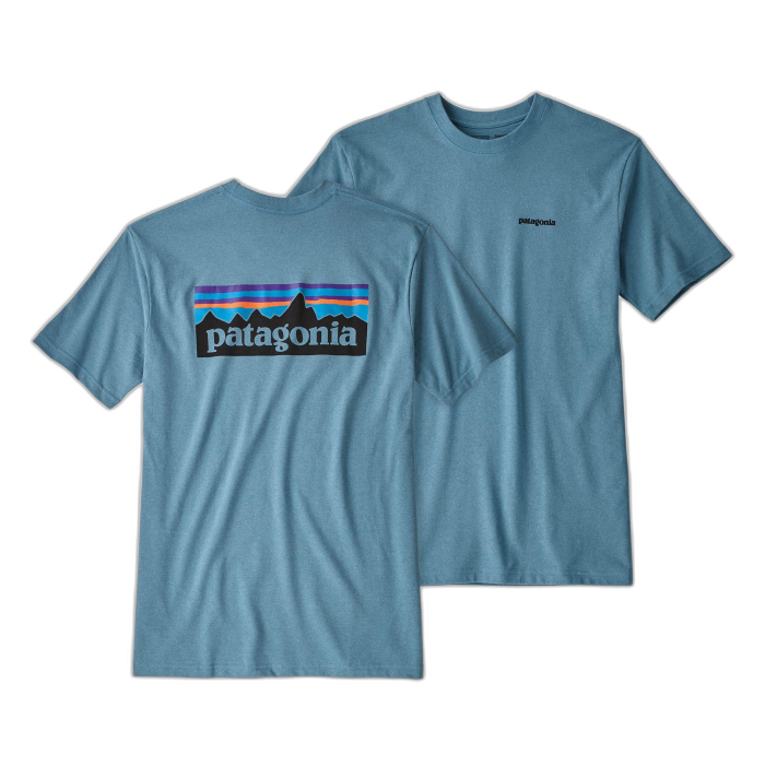 Koszulka męska PATAGONIA P-6 Logo S/S /  niebieski