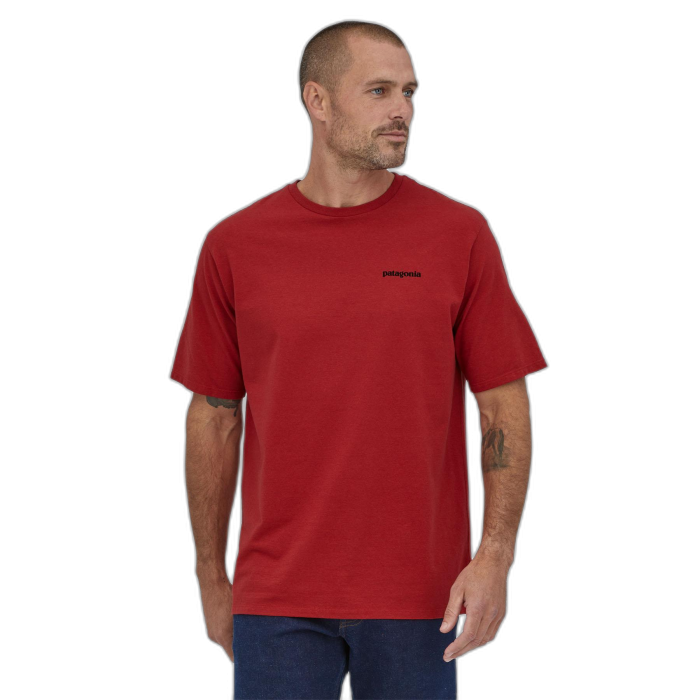 Koszulka męska PATAGONIA P-6 Logo S/S /  czerwony