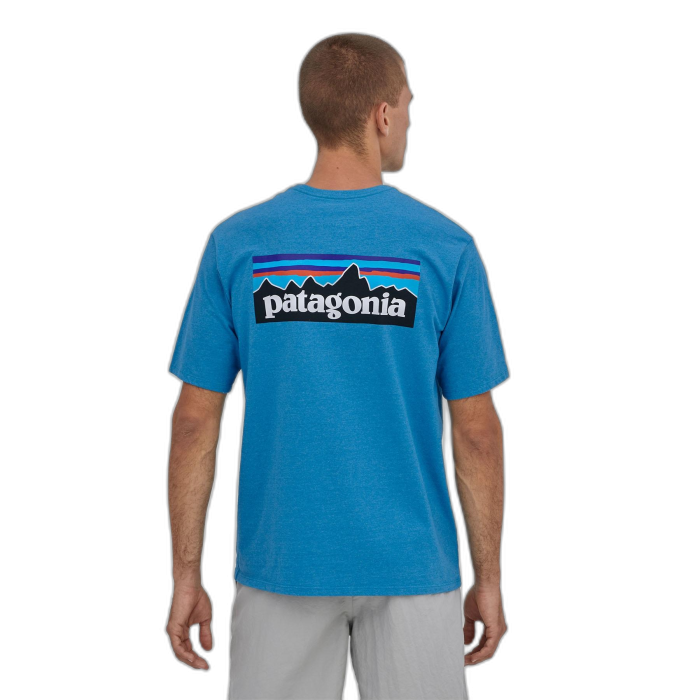 Koszulka męska PATAGONIA P-6 Logo S/S /  niebieski