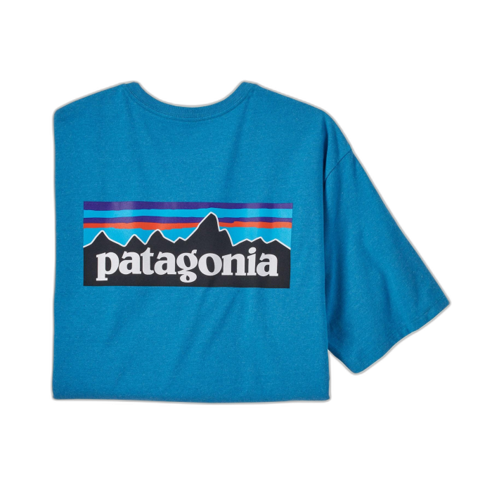 Koszulka męska PATAGONIA P-6 Logo S/S /  niebieski