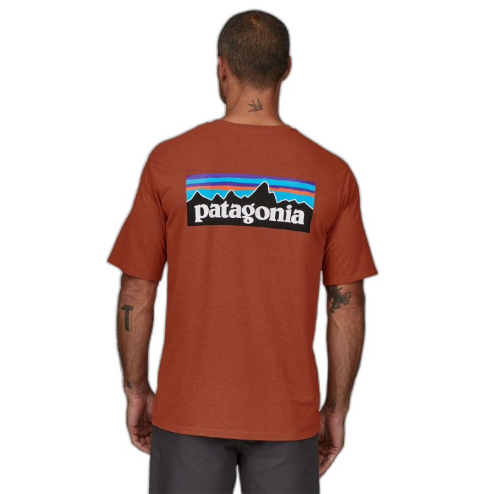 Koszulka męska PATAGONIA P-6 Logo S/S /  czerwony